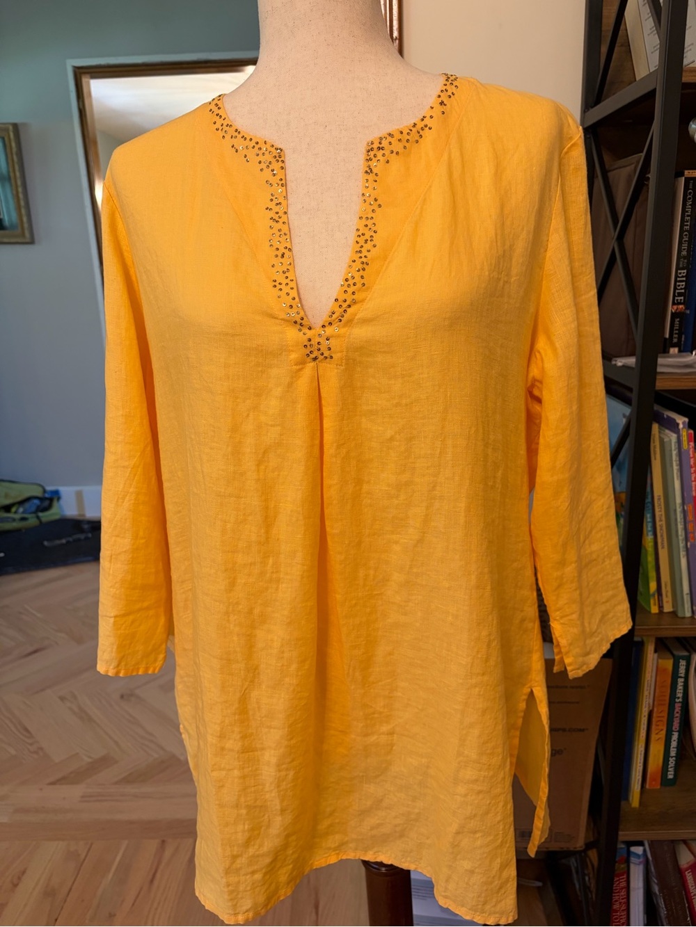 Eileen Fisher Yellow Linen Tunic Top